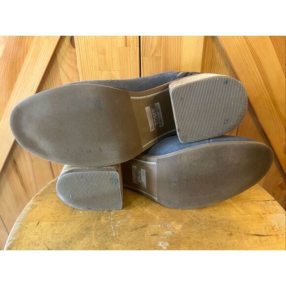 Toms Esme Forged Iron Suede Jacquard Chelsea BOOTS Size 7.5 - Picture 7 of 8